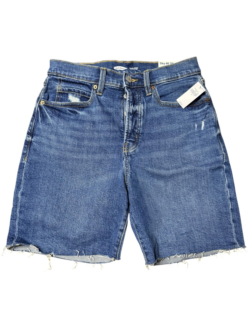 Old Navy Sky-Hi Shorts women’s Sz 8 7” inseam raw hem new nwt